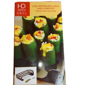 HD Designs Chili Pepper Grill Rack Corer Holds 18 Non Stick New